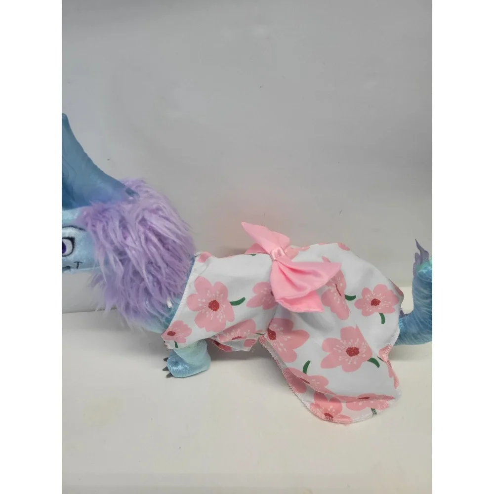 Floral Dog or cat Dress With Pink Bow Pet Apparel Small‎ Size